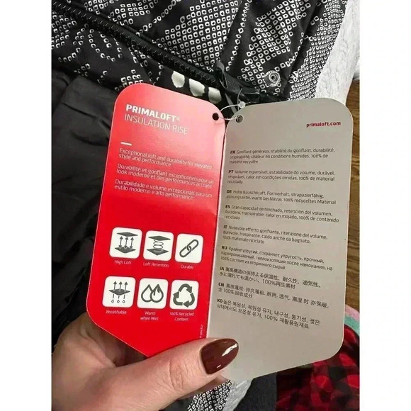 Free People Bunny Slope Printed PrimaLoft® Puffer Ski Jacket Black NWT, NEW! - Picture 8 of 12